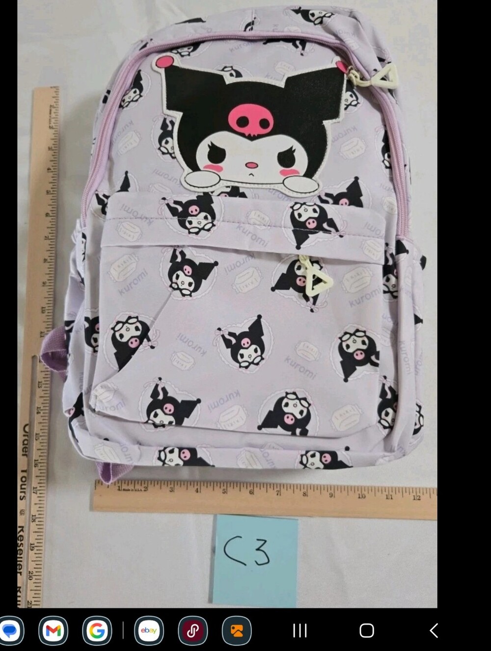 Sanrio Kuromi Lavender and Black Kids Backpack
